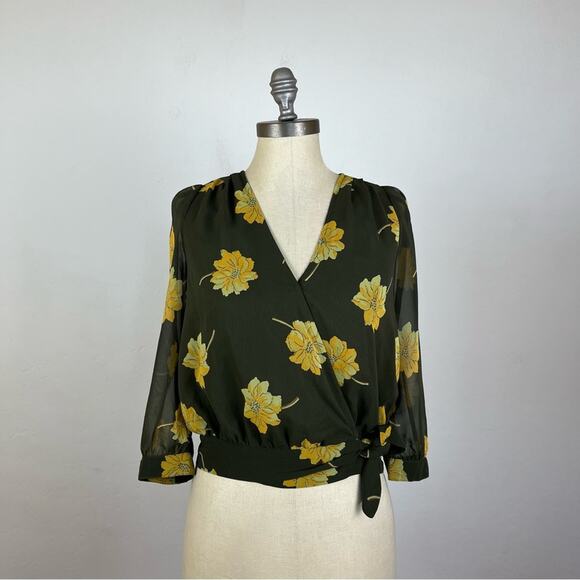 Madewell Effie Floral Woven Wrap Top - Picture 2 of 7